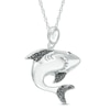 Thumbnail Image 1 of 1/8 CT. T.W. Black Diamond Shark Pendant in Sterling Silver