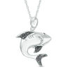 Thumbnail Image 1 of 1/8 CT. T.W. Black Diamond Shark Pendant in Sterling Silver
