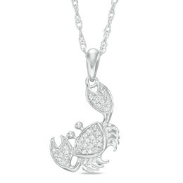 1/20 CT. T.W. Diamond Tilted Crab Pendant in Sterling Silver
