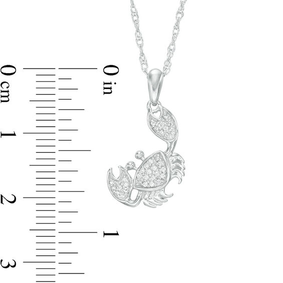 1/20 CT. T.w. Diamond Tilted Crab Pendant in Sterling Silver