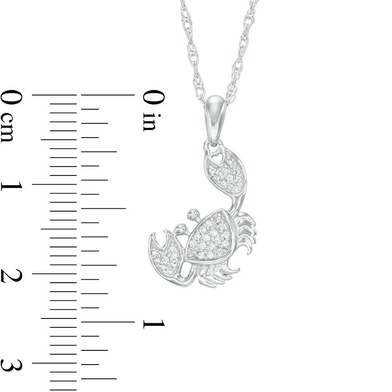 Main Image 2 of 1/20 CT. T.W. Diamond Tilted Crab Pendant in Sterling Silver