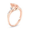 Thumbnail Image 2 of Marquise Morganite and Diamond Accent Bypass Split Shank Ring in 10K Rose Gold