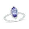 Thumbnail Image 0 of Marquise Tanzanite and 1/8 CT. T.W. Diamond Frame Ring in 10K White Gold