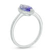 Thumbnail Image 2 of Marquise Tanzanite and 1/8 CT. T.W. Diamond Frame Ring in 10K White Gold