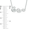 Thumbnail Image 2 of Diamond Accent Duck Family Necklace in Sterling Silver - 17"