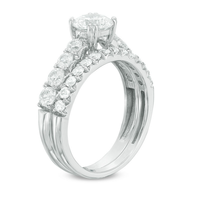 Main Image 2 of Celebration Ideal 2 CT. T.W. Certified Diamond Bridal Set in 14K White Gold (I/I1)
