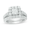 Thumbnail Image 1 of Celebration Ideal 2-3/4 CT. T.W. Princess-Cut Certified Diamond Bridal Set in 14K White Gold (I/I1)