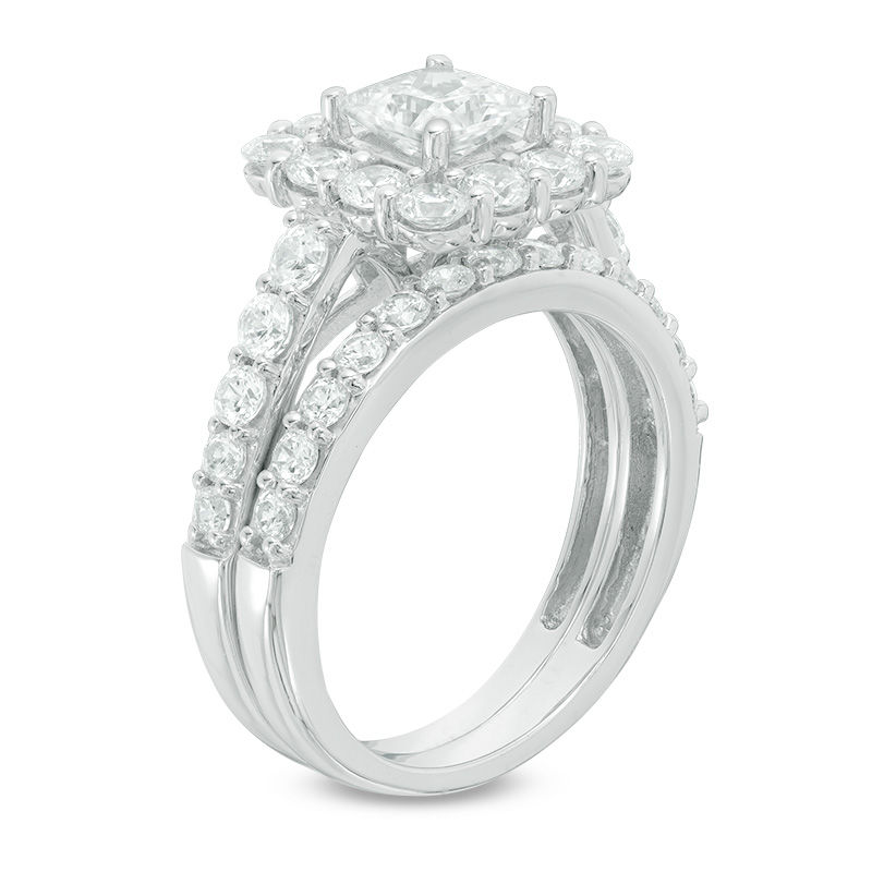 Celebration Ideal 2-3/4 CT. T.W. Princess-Cut Diamond Bridal Set in 14K White Gold (I/I1)