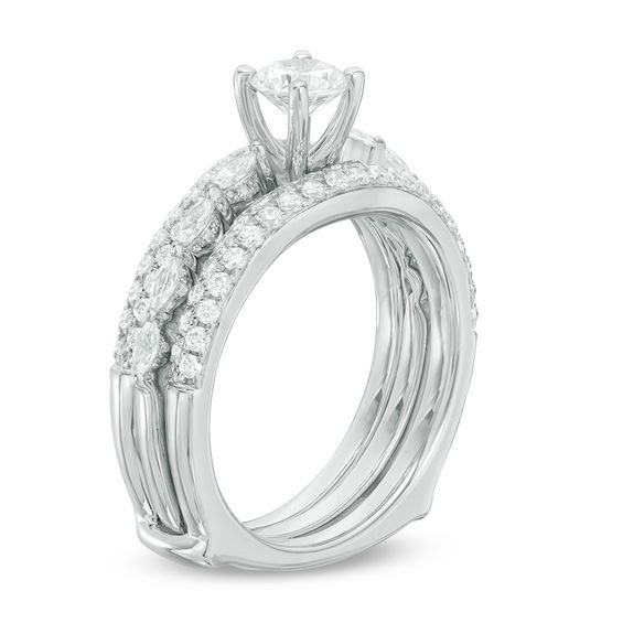 1-1/2 CT. T.w. Diamond Bridal Set in 14K White Gold
