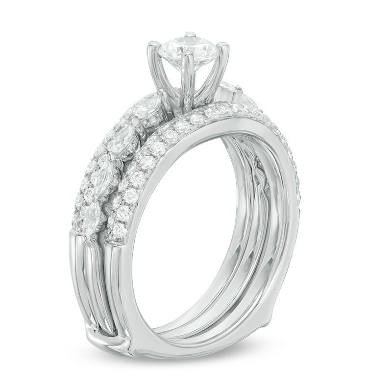 Main Image 2 of 1-1/2 CT. T.W. Diamond Bridal Set in 14K White Gold