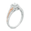 Thumbnail Image 2 of 3/8 CT. T.W. Princess-Cut Diamond Frame Engagement Ring in 14K Two-Tone Gold