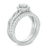 Thumbnail Image 1 of 1-1/4 CT. T.W. Diamond Frame Three Piece Bridal Set in 14K White Gold