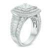 Thumbnail Image 2 of 2 CT. T.W. Quad Princess-Cut Diamond Double Frame Engagement Ring in 14K White Gold