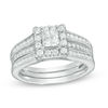 Thumbnail Image 1 of 1 CT. T.W. Princess-Cut Diamond Frame Bridal Set in 14K White Gold