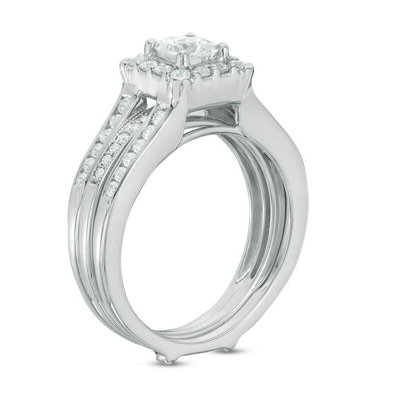 Main Image 2 of 1 CT. T.W. Princess-Cut Diamond Frame Bridal Set in 14K White Gold