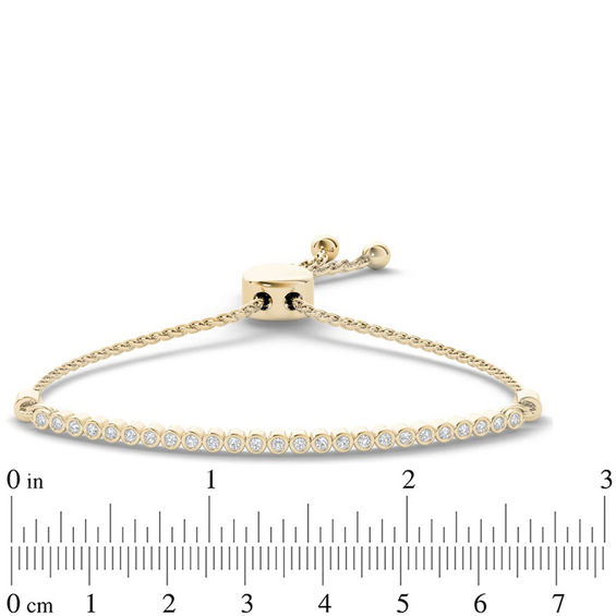 1/10 CT. T.w. Diamond Bar Bolo Bracelet in Sterling Silver with 14K Gold Plate - 9.0"