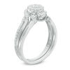 Thumbnail Image 1 of 1/2 CT. T.W. Diamond Swirl Bypass Frame Bridal Set in 10K White Gold