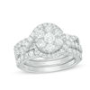 Thumbnail Image 1 of 2-1/2 CT. T.W. Diamond Swirl Bypass Frame Three Piece Bridal Set in 14K White Gold