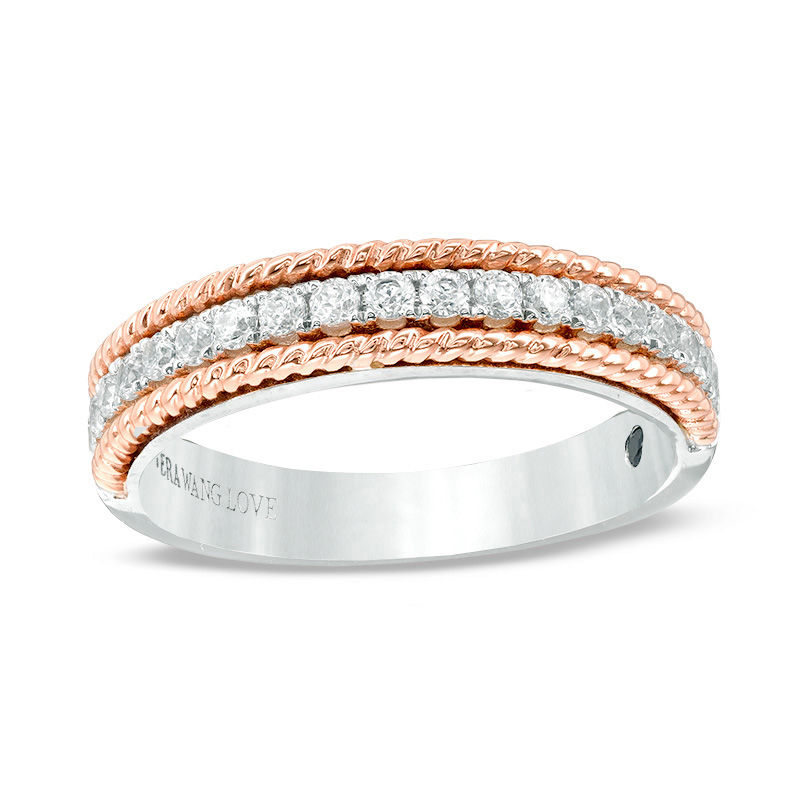 Main Image 1 of Vera Wang Love Collection 1/3 CT. T.W. Diamond Rope Anniversary Band in 14K Two-Tone Gold