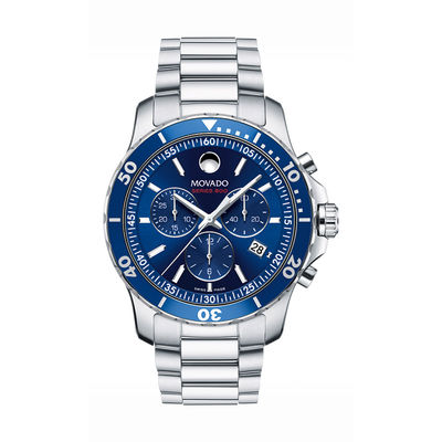 movado series 800 blue dial chronograph