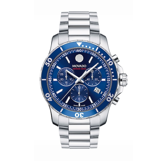 Men's Movado Series 800Â® Chronograph Watch with Blue Dial (Model: 2600141)