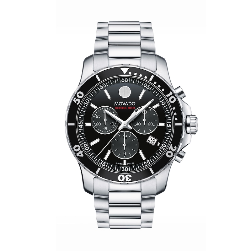 Men's Movado Series 800® Chronograph Watch with Black Dial (Model: 2600142)  | Zales