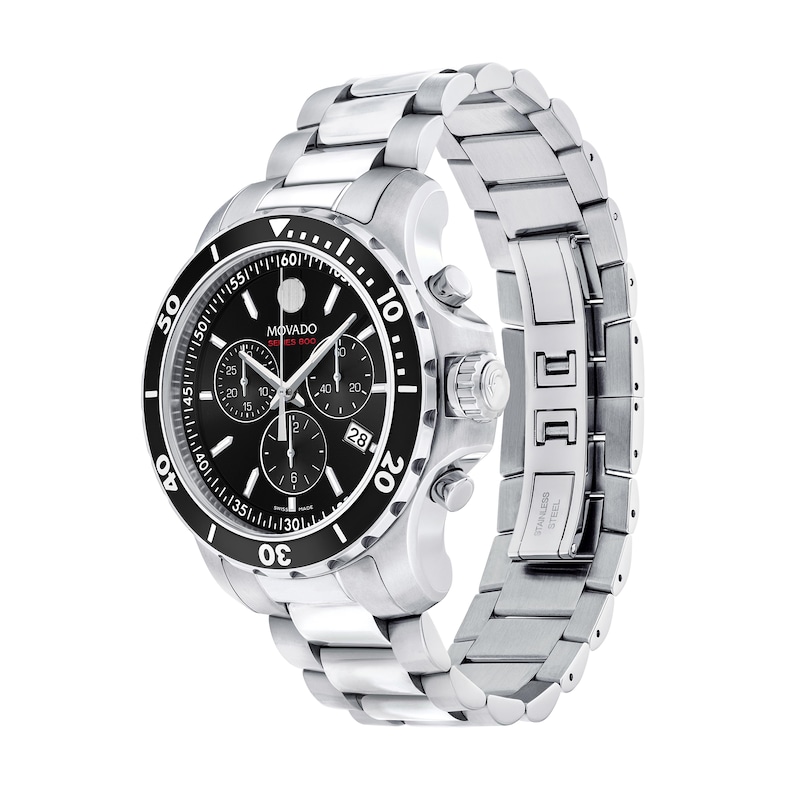 Men's Movado Series 800® Chronograph Watch with Black Dial (Model: 2600142)