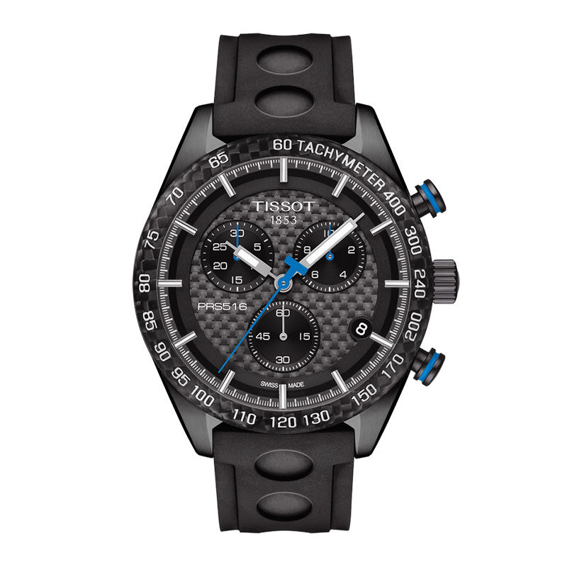 Main Image 1 of Men's Tissot PRS 516 Black PVD Chronograph Strap Watch (Model: T100.417.37.201.00)
