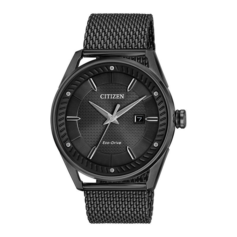 Men's Drive from Citizen Eco-Drive® Black IP Mesh Watch (Model: BM6988-57E)