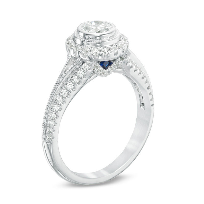 Main Image 2 of Vera Wang Love Collection 1 CT. T.W. Diamond Frame Vintage-Style Engagement Ring in 14K White Gold