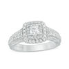 Thumbnail Image 1 of Vera Wang Love Collection 1 CT. T.W. Princess-Cut Diamond Double Frame Engagement Ring in 14K White Gold