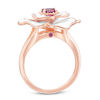 Thumbnail Image 2 of Rhodolite Garnet with White Enamel Rose Ring in 10K Rose Gold