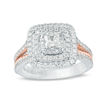 Thumbnail Image 1 of Vera Wang Love Collection 1 CT. T.W. Princess-Cut Diamond Triple Frame Engagement Ring in 14K Two-Tone Gold