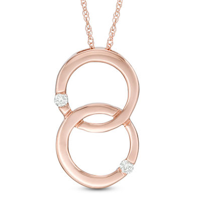 Rose gold interlocking circle necklace sale
