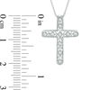 Thumbnail Image 2 of Diamond Accent Vintage-Style Chevron Cross Pendant in 10K White Gold