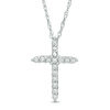 Thumbnail Image 0 of 1/8 CT. T.W. Diamond Cross Pendant in 10K White Gold