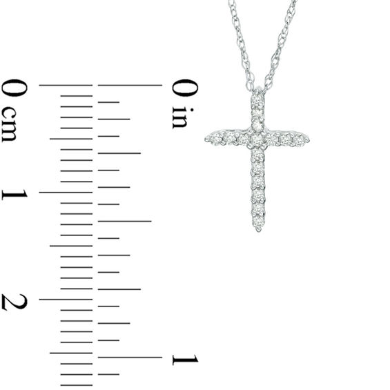 1/8 CT. T.w. Diamond Cross Pendant in 10K White Gold