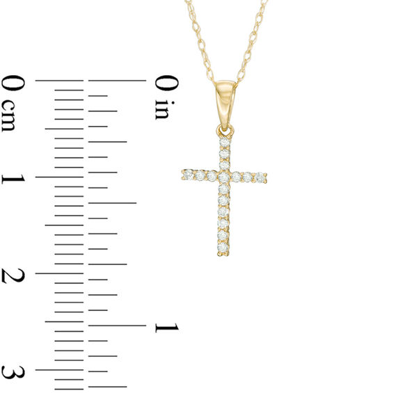 1/10 CT. T.w. Diamond Cross Pendant in 10K Gold