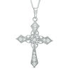 Thumbnail Image 0 of 3/8 CT. T.W. Diamond Vintage-Style Cross Pendant in 10K White Gold