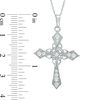 Thumbnail Image 1 of 3/8 CT. T.W. Diamond Vintage-Style Cross Pendant in 10K White Gold