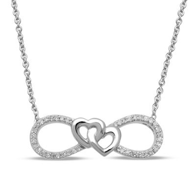 Double Heart Infinity Necklace