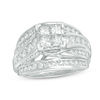 Thumbnail Image 1 of 2 CT. T.W. Quad Princess-Cut Diamond Multi-Row Engagement Ring in 14K White Gold