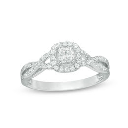 Engagement Rings Wedding Zales T W Princess Cut Diamond Frame Twist Engagement Ring In 14k