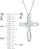 Thumbnail Image 3 of Ever Us® 1/2 CT. T.W. Diamond Two-Stone Bypass Cross Pendant in 14K White Gold - 19&quot;