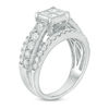 Thumbnail Image 2 of 2 CT. T.W. Quad Princess-Cut Diamond Three Row Engagement Ring in 14K White Gold