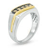 Thumbnail Image 2 of 3/8 CT. T.W. Champagne Diamond Slant Ring in 10K Two-Tone Gold