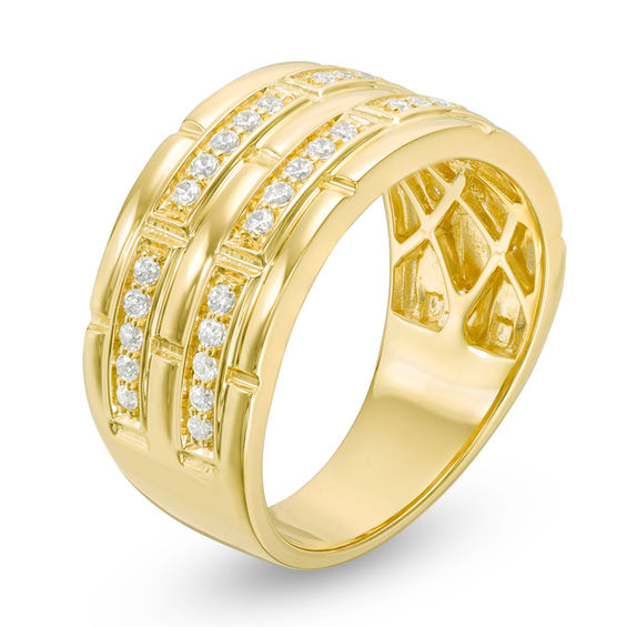 1/2 CT. T.w. Diamond Brick-Pattern Ring in 10K Gold