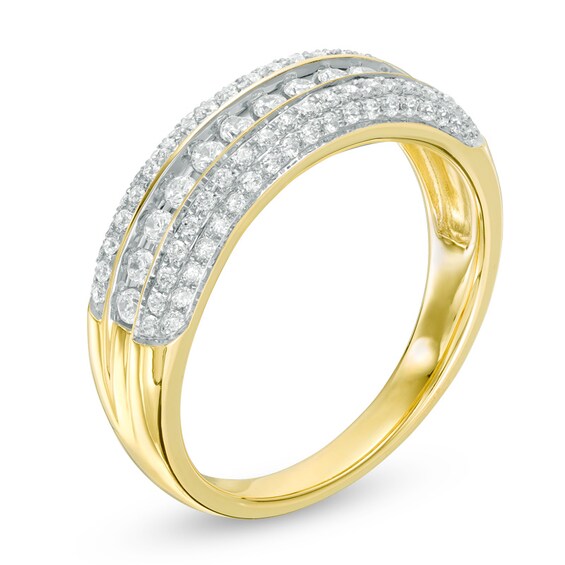 1/2 CT. T.w. Diamond Three Row Anniversary Band in 14K Gold