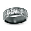 Thumbnail Image 1 of 8.0mm Crackle-Pattern Comfort Fit Wedding Band in Black Titanium and Tantalum - Size 10