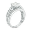 Thumbnail Image 2 of 1 CT. T.W. Quad Princess-Cut Diamond Three Row Engagement Ring in 14K White Gold